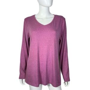 Women's Mauve Long Sleeve V-Neck Top